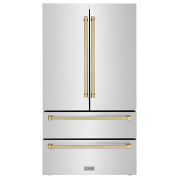 ZLINE 36" French Door Refrigerator With Ice Maker, Stainless RFMZ-36-CB
