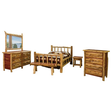 Red Cedar Log Mission 5-Piece Bedroom Set, King