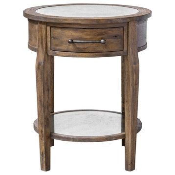 Uttermost 25418 Raelynn 24-1/2"L Glass and Wood Accent Table - Natural