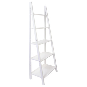 Kiera Grace Providence Miller Leaning Floor Ladder Shelf, 71"es, White