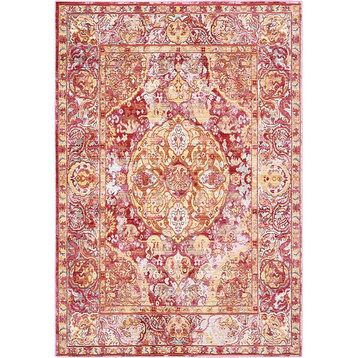 Unique Loom Red Fortissimo Austin 4' 0 x 6' 0 Area Rug