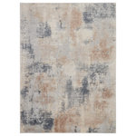 Nourison - Nourison Rustic Textures 9'3" x 12'9" Beige/Grey Modern Indoor Area Rug - This beautifully carved contemporary rug from the Rustic Textures Collection brings abstract greys and beige together for a weathered, rustic decor feel that adds depth and texture to any space. A soft, silky high-low pile with subtly distressed colors make this rug the perfect choice for a modern accent.