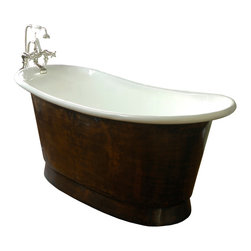 Patina Bateau bath with White Enamel Interior - Baths