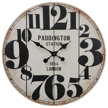 Paddington Bold-Numeral Wall Circular Clock, 27.5 Inches