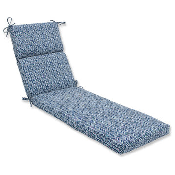Out/Indoor Herringbone Chaise Lounge Cushion, Ink Blue