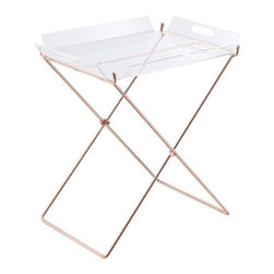 Acme Furniture Cercie Tray Table in Clear Acrylic and Copper - Console Tables