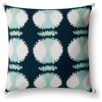 Teal/White 22"x22" Decorative Accent Pillow