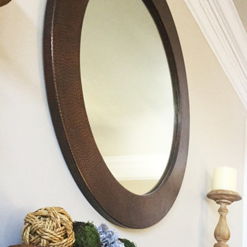 34" Round Hammered Copper Mirror (MFR3434)