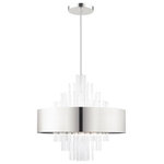 Livex Lighting - Livex Lighting 48876-35 Orenburg - Ten Light 2-TierPendant Chandelier - A dramatic addition in this sophisticated contempoOrenburg Ten Light 2 Polished Nickel PoliUL: Suitable for damp locations Energy Star Qualified: n/a ADA Certified: n/a  *Number of Lights: Lamp: 10-*Wattage:60w Candelabra Base bulb(s) *Bulb Included:No *Bulb Type:Candelabra Base *Finish Type:Polished Nickel