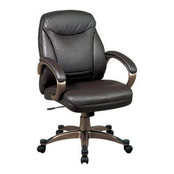 Deluxe Leather Mid Back Office Chair - Office Chairs