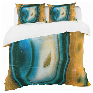 Colorful Agate Pattern Abstract Duvet Cover Set, King