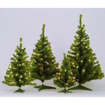 Vickerman Canadian Dura-Lit Christmas Tree, 35 Clear Plastic Stand, 36"