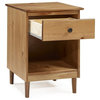 Classic 1-Drawer Solid Wood Nightstand, Caramel