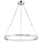 Hudson Valley Lighting - Rosendale LED Chandelier, Small, Polished Nickel Finish - Exquisite details take this simple LED ring to a decorative level. An intricate metal chain, gorgeous metal work and bead detailing around the outside of the ring add a subtle sophistication. With its matte glass diffuser and open, airy design, Rosendale will bring style and plenty of soft light to any room.