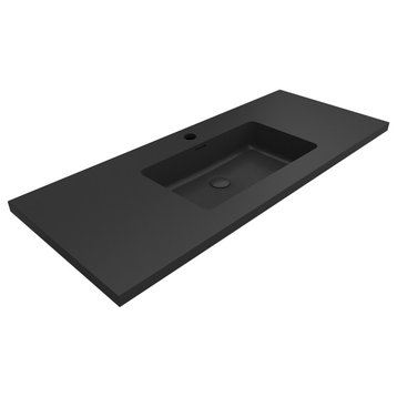 Moore integrated Black sinks, 48"