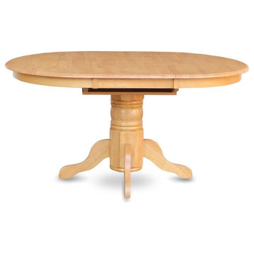 Avon Single Pedestal Oval Table With 18" Butterfly Leaf, Oak Finish