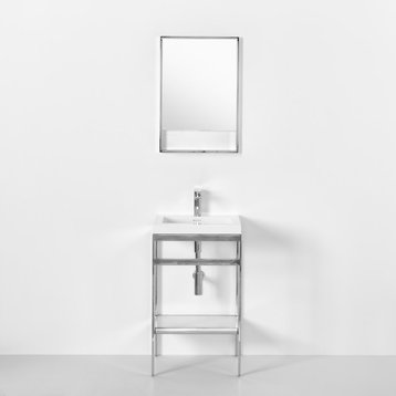 C 24.25" Single Bathroom Vanity Set With Mirror