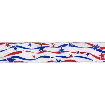 Patriotic Stars Stripes WiCraft Ribbon 2.5" x 10 Yards