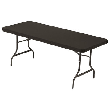 Black Stretch Fabric Table Top Cap Cover, 6'