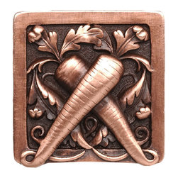 Inviting Home Inc. - Leafy Carrot Knobs, Antique-Style Copper - Cabinet And Drawer Knobs