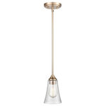 Millennium Lighting - Millennium Natalie 1 Light 46.5" Pendant, Modern Gold/Clear - 1461-MG - Pendants are the perfect opportunity to blend a utilitarian task light with your own unique design style. Select a pendant light that will reflect not only a beautiful glow, but also your refinement and taste. Light bulbs are not included.