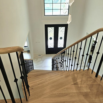 Project #120 | White Oak Staircase with Iron Balusters
