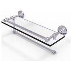 Allied Brass - Waverly Place Paper Towel Holder with 16" Gallery Glass Shelf, Satin Chrome - Maximize space and efficiency with this beautiful glass shelf and paper towel holder combination. Gallery rail will keep your items secure while the integrated paper towel holder provides a creative space for your roll. Made of solid brass and tempered