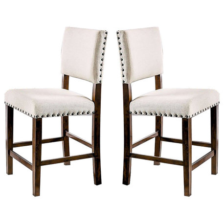 Dining Chair With Nailhead Trim, Counter Height Chair