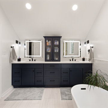 Modern Steam Shower Bathroom Remodel in Reston, VA