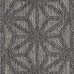 Nourison - Nourison Palamos Contemporary Dark Gray 8' Runner Area Rug - Add some star quality to your decorating style with this elegantly patterned area rug from the Palamos Collection! Its complex linear design creates a pleasing pattern of interlocking stars. High-low pile with stunning dimensionality is a super-chic yet casual look.