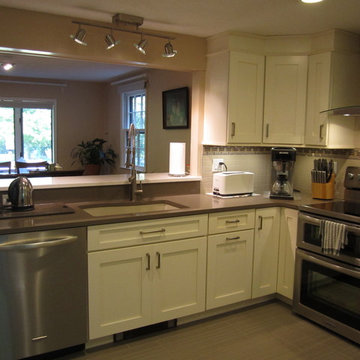 Modern/Contemporary Panna Cotta Kitchen Remodel w/Ginger color Quartz Countertop