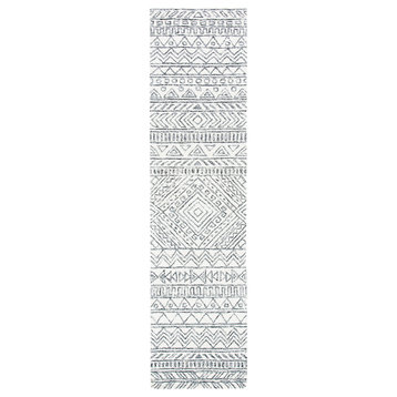 Safavieh Aspen Collection APN821A Rug, Ivory/Black, 2'3" x 11'
