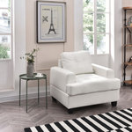 Glory Furniture - Miranda Chair, White - Tufted Seat, Pocket Coil Springs and Compact Design Make this A Perfect Seating System for any Room. Perfect For Small Apartments, Dorms and RVs. Available in a choice of colors and fabrics. Choose From Sofas, Loveseats, Chairs, Ottomans and Even a Sectional! easy Assembly and Delivery