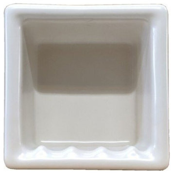 Recess Porcelain Shower Soap Dish Shelf, Almond Bone Matte