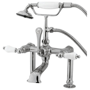 Kingston Brass 7" Deck Mount Clawfoot Tub Faucet, Polished Chrome