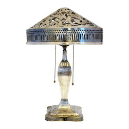 American Pairpoint Art Nouveau Silverplate Table Lamp - Products