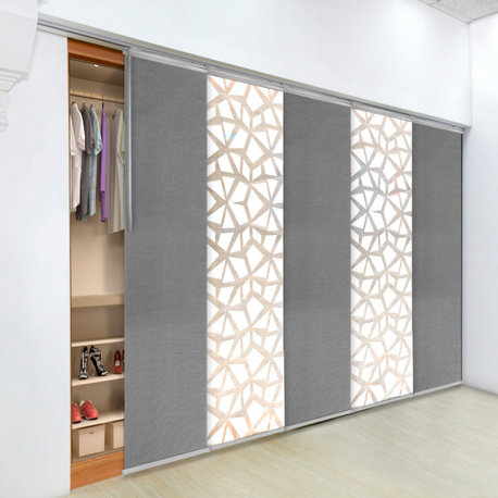 Scattered-Argentine 5-Panel Track Extendable Vertical Blinds 94"Hx58-110"W