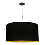 Black With Black/Gold Drum Shade