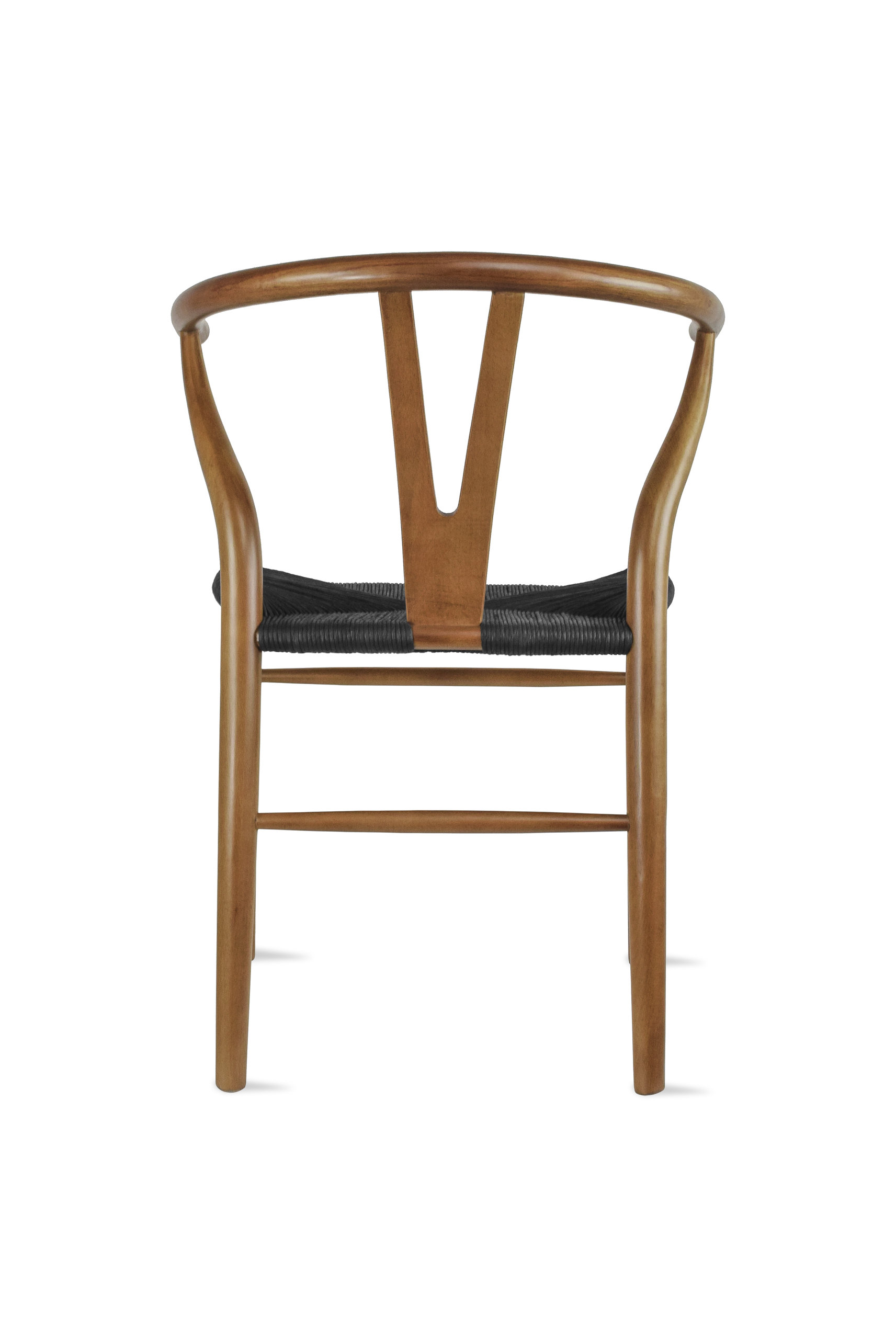 Solid Wood Dining Chairs With Open Y Back For Kitchen Assembled Chair, Set of 2, Walnut