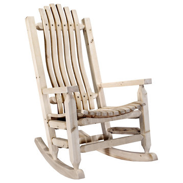 Montana Woodworks Homestead Transitional Solid Wood Adult Rocker in Natural
