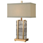 Elk Lighting - Elk Lighting Harnessed Table Lamp, Cafe Bronze/Grey Marble - Part of the Harnessed Collection