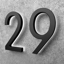 8" Black Modern House Numbers - with Backlit Illumination - House Numbers