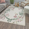 Valentina Transitional Floral Soft Touch Area Rug, Cream Magnolia, 8'x10'