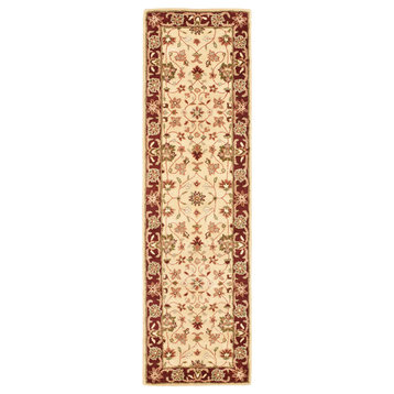 Safavieh Heritage Collection HG965 Rug, Ivory/Red, 2'3" X 6'