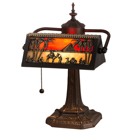 15.5" Camel Mission Banker's Lamp