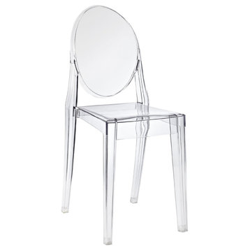 Nicer Furniture Philippe Starck Louis XVI Ghost Side Chair, No Arms, Set of 2