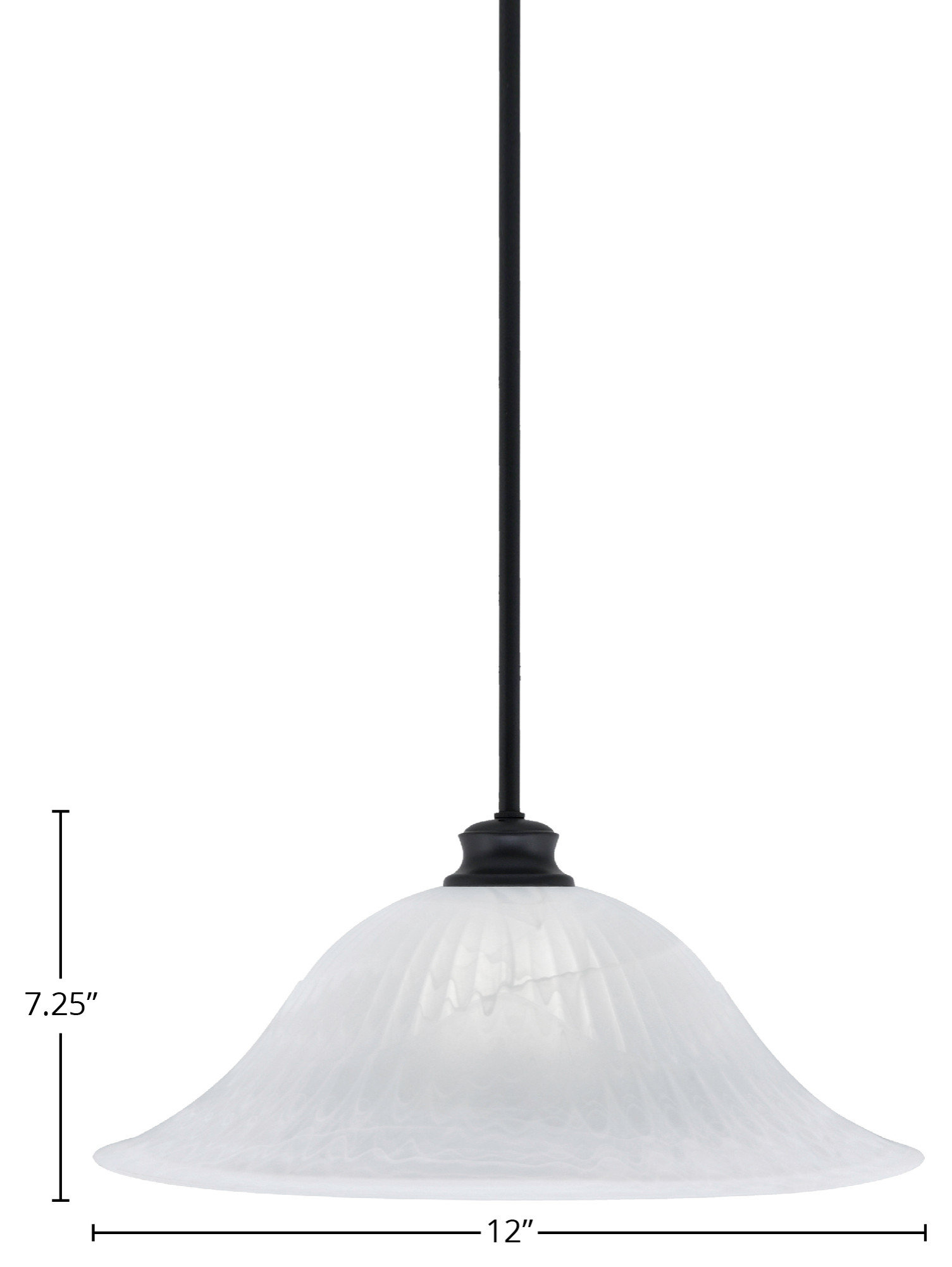 Picture of Stem 1-Light Pendant with Hang Straight Swivel, Matte Black/White ...