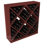 Wine Racks America - Solid Diamond Storage Cube, Redwood, Cherry - Elegant diamond bin style bottle openings make for simple loading of your favorite wines. This solid wooden wine cube is a perfect alternative to column-style racking kits. Double your storage capacity with back-to-back units without requiring more access area. We build this rack to our industry leading standards and your satisfaction is guaranteed.