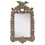 APF Munn Master Framemakers - Frederick I Mirror - Hand carved frame with clear mirror in center. This frame is unfinished. Contact us if you'd like us to gild, pricing varies. Great accent for Modern or Traditional settings. Overall Dimension is 32" x 58". Hangs Vertical.