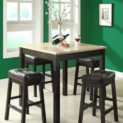 Cappuccino & Beige Faux Marble Counter Dining Set - Products